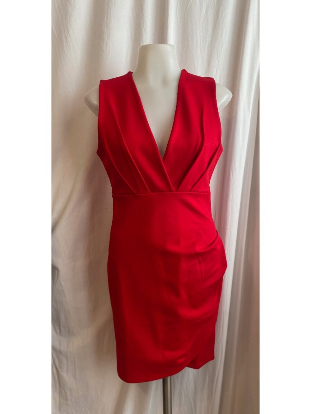 Lulus Cocktail Hour Red Wrap Dress Bodycon Ruched Mini S